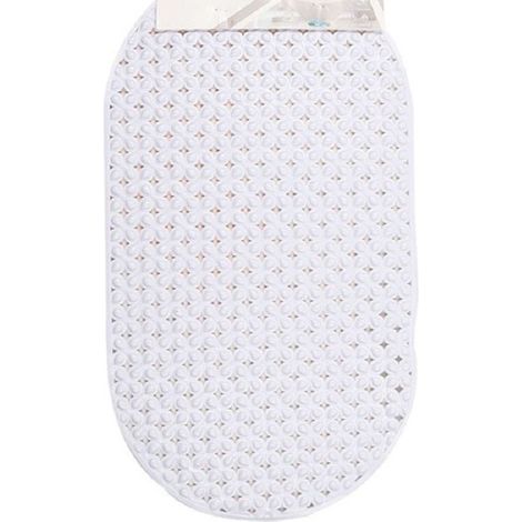 Kaela - Tappeto Per Doccia Antiscivolo 68x38cm Tappetino Vasca Da Bagno Bianco 54074 - (1/2)