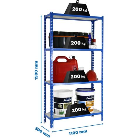 Simonrack Maderclick Superplus 4 Ebenen Blau und Holz