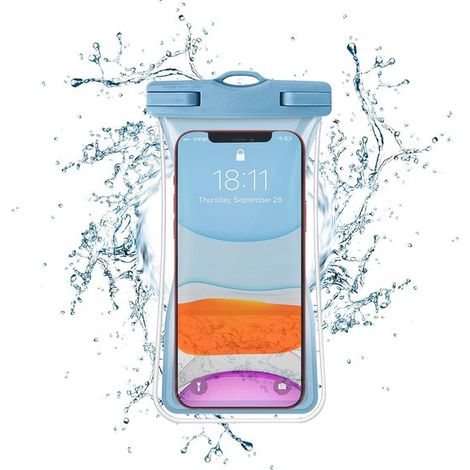 2 custodie impermeabili per telefono Altamente trasparenti, impermeabili con ampio cuscinetto d'aria, custodia impermeabile con tracolla per attività subacquee (1/5)