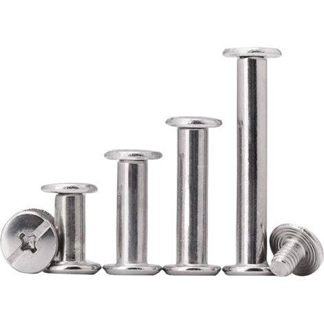Rivets à tête plate en acier inoxydable M4 304, pour livres, vis de (1/5)