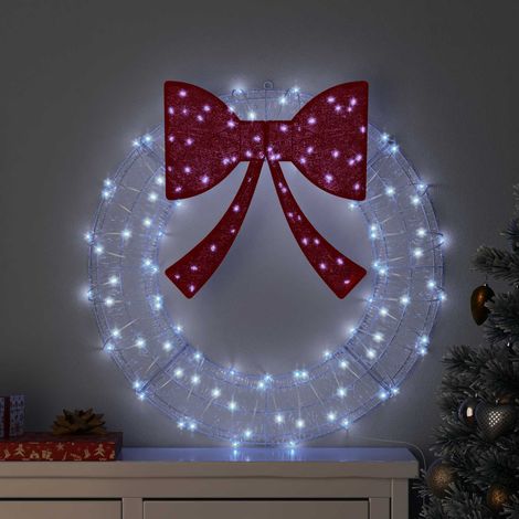 Kranz mit 60 LEDs Kaltweiß 76 x 76 x 8,5 cm Acryl