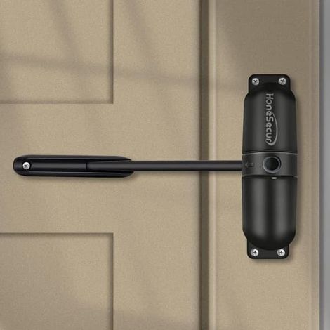 Ferme-porte à rail invisible noir, ferme-porte automatique avec amortisseur, ferme-porte silencieux à ressort (1/5)