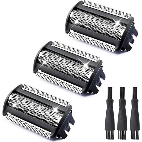 Lot de 3 têtes de rasoir compatibles avec Philips Bodygroom Série 7000 modèle BG5020 en acier inoxydable avec double couteau