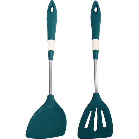 Ensemble Ustensiles Cuisine - Acier Inoxydable Et Silicone - Résistant Chaleur 450°F - Pour Casseroles Antiadhésives - Lot De 6 Pièces (1/5)