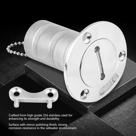Bouchon sans clé réservoir carburant bateau marine pont 316 acier inoxydable 1.5 pouce gaz (1/5)