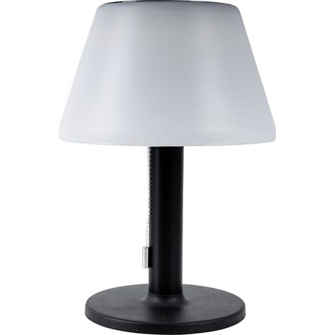 LED Tischlampe Außenleuchte Solarlampe 3 Stufen Terrassenlampe Gartenleuchte, schwarz weiß, warmweiß, DxH 20 x 28 cm (1/2)