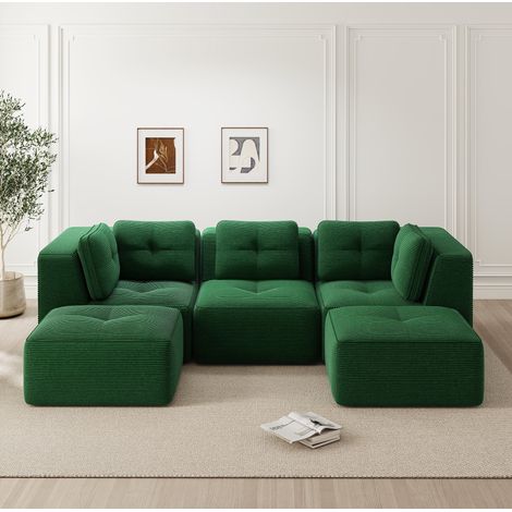 divano seduta 74 cm modulare velluto a coste HAVRYA (1/5)