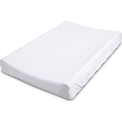 Housse de table à langer en jersey blanc 70 x 50 cm (1/3)
