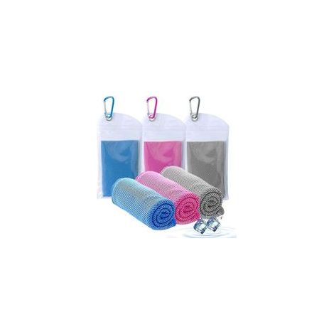 Kühlendes Nackenhandtuch, Kalthandtuch, Sporthandtuch, schweißableitendes Handtuch, blau, rosa, rot, grau (1/5)