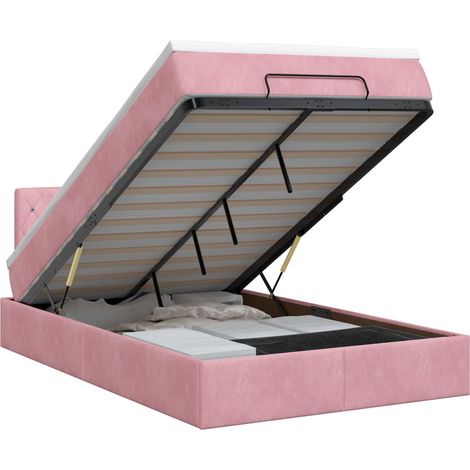 Maison Exclusive - Letto ottomano con materasso Rosa 120 x 200 cm Velluto (1/5)