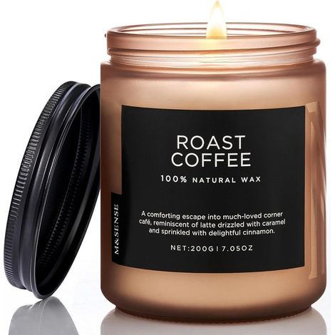 Duftkerze im Glas mit Roasted Coffee Aroma, 200g Sojawachs, 50h Brenndauer