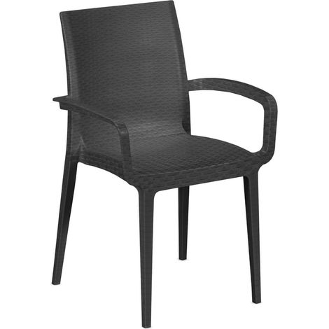 Sedia da Esterno Buono, una Sedia, Made in Italy, Grigio Antracite