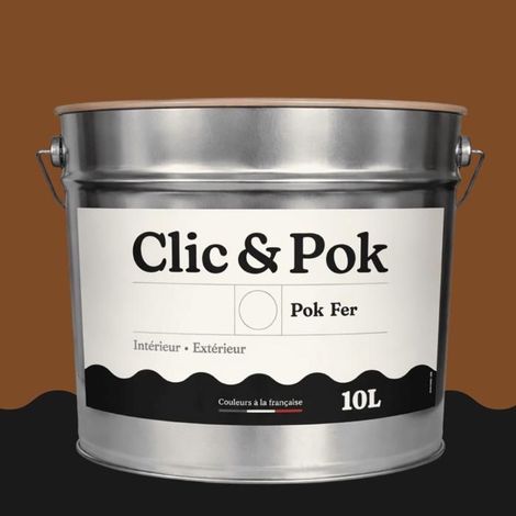 Peinture Fer Antirouille – Métal Extérieur Intérieur, Satinée, Protection Rouille - 10L - RAL 8003 - Brun argile (1/4)