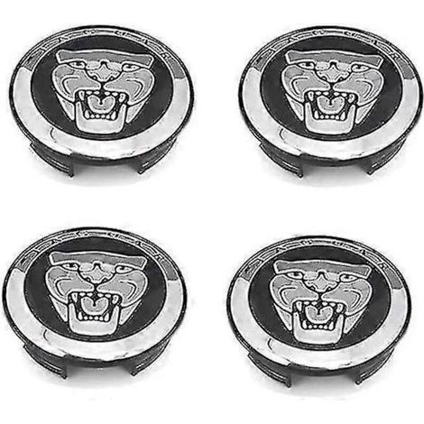 Jeu de 4 enjoliveurs noirs de 59 mm pour Jaguar X Type XK XF XJ XJ8 XJ6