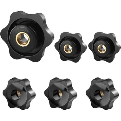 6 Pièces Ecrou à PoignéE En éToile M5 32mm ExtéRieur DiamèTre Molette Papillon Vis Moletés Filetage Moleté Bouton De Serrage Pour Machines, Machines-Outils, Appareils De Fitne, Meubles (1/4)