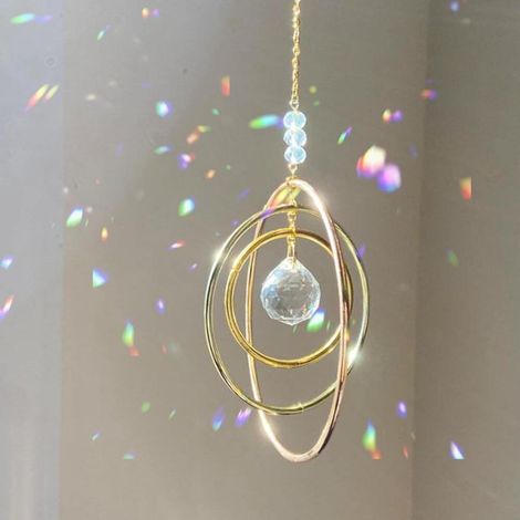 Attrape-soleil en cristal pour fenêtres - Attrape-soleil arc-en-ciel avec prismes en verre rapport q (1/5)