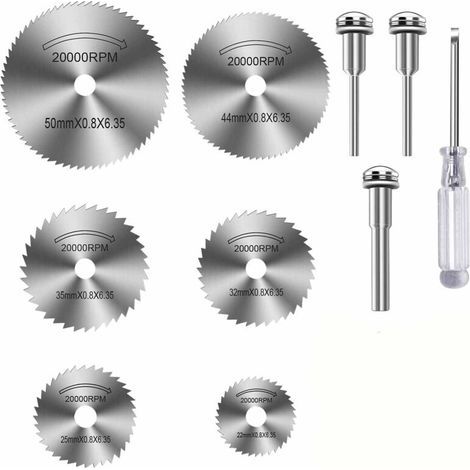 Set mit 10 kleinen Stahl-Kreissägeblättern – Mini-Kreissägeblätter – für Präzisionsarbeiten – Multifunktionswerkzeug – HSS-Sägeblätter für Rotationswerkzeuge (1/5)