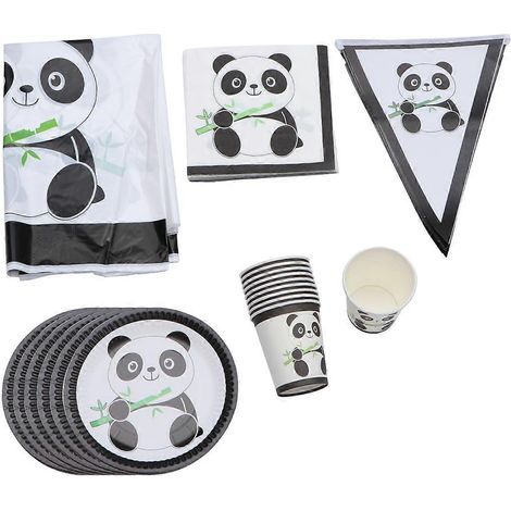 Guirlande de fanions, assiettes en carton, gobelets, serviettes en papier, nappes, vaisselle jetable pour fête d'anniversaire-18.00X18.00X0.10CM (1/3)