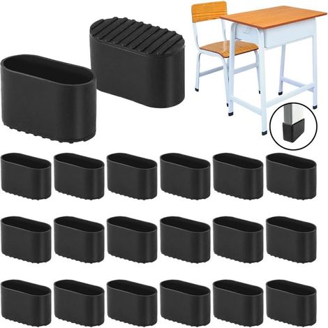 28 Pièces Protection Pied De Chaise Rectangulaire,50 X 25 Mm Embouts Ovales pour Pieds De Chaise en Plastique,Protection Pied De Chaise Oval, Pied De Chaise Oval,Convient Aux Bouchons De Tubes Ovales (1/4)