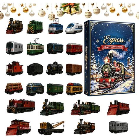 Weihnachts-Adventskalender, 2D-Acrylbox in Zugform (1/5)
