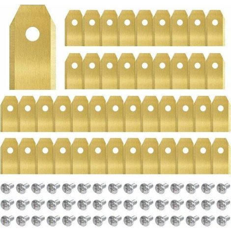 45 Pièces Lames Tondeuse en Titane, Lame Robot Tondeuse pour Husqvarn/Automower/Yardforce/Gardena avec Vis, Lames de Rechange pour Modèles 105, 310, 315, 320, 420, 430x, r40i (1/5)