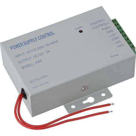 Contrôleur d'alimentation pour système de contrôle d'accès de porte : entrée CA 110-240 V, sortie CC 12 V 3 A 30 W (1/5)
