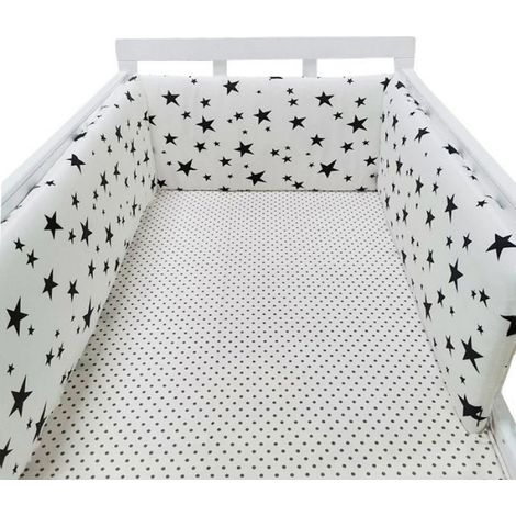 Tour de lit bébé - 200 cm x 30 cm - Double face - Amovible avec housse zippée - Pour lit bébé standard - 1 pièce