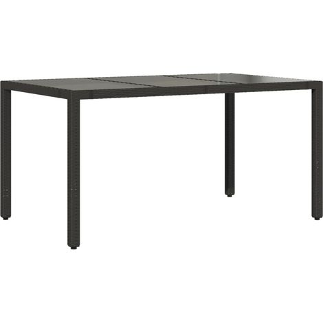 Maison Exclusive - Gartentisch mit Glasplatte Schwarz 150x90x75 c