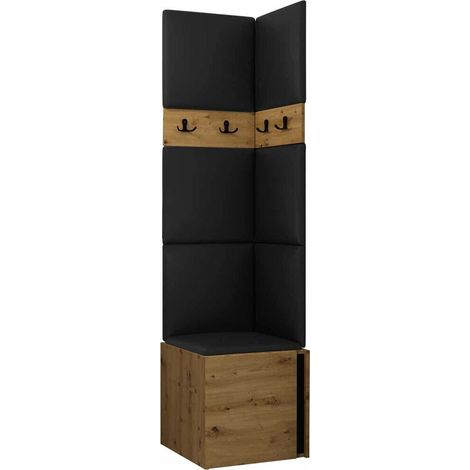 Conjunto para recibidor Pinis XXI, Cuero ecológico Soft 011, 186x42x46cm, Cuero ecológico, Aglomerado laminado, Colocada, Montada en la pared (1/5)