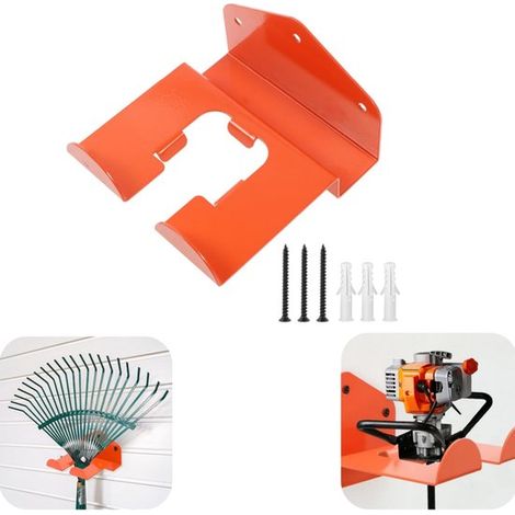 Crochets de rangement pour outils de jardin - supports robustes à visser pour pelles et sécateurs, orange, 15 x 15 cm (1/5)