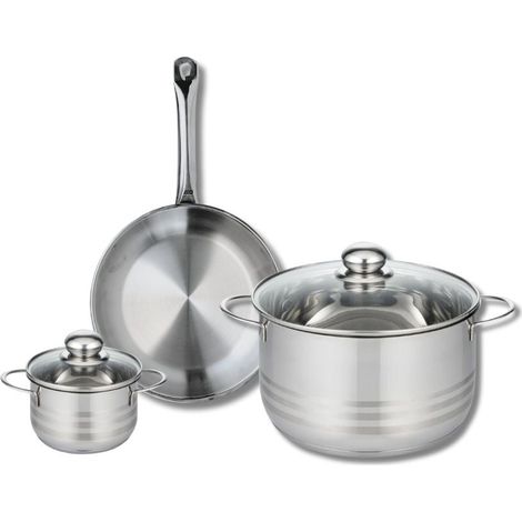 Ensemble de 1 Poêle de cuisson 24 cm et 2 faitouts 12 et 24 cm Elo Profi Brillant (1/5)