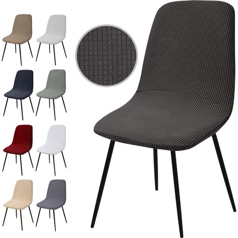 Lot de 4 housses de chaise jacquard extensibles gris pour salle à manger (1/5)
