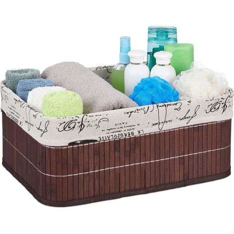 Cesta de almacenamiento de bambu con estampado