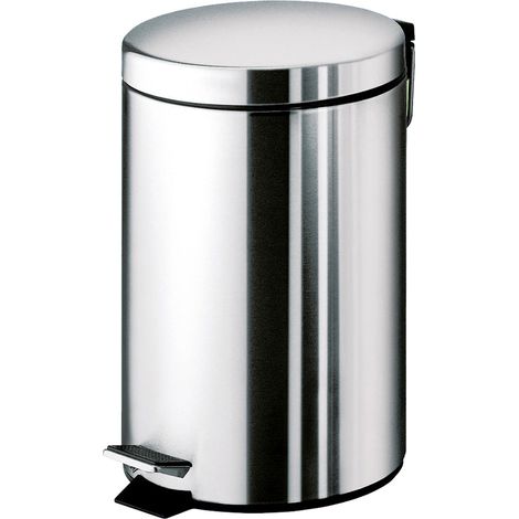 GEDY 27091300000 ARGENTA Papelera redonda 5 litros con pedal Cromo Brillo - ref: 27091300000 (1/2)