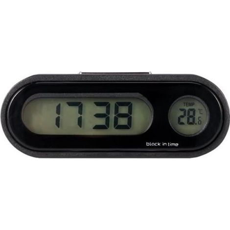 Horloge Voiture - Horloge Numérique Et Thermomètre 2 En 1 - Affichage LED Bleu - Fixation Tableau De Bord - 1 Pièce (1/3)