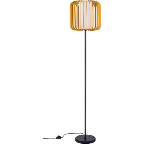 FORLIGHT Viva Pie de Salón en Negro y Madera Clara para Bombilla E27