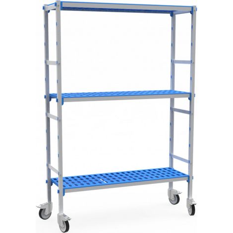 Rayonnage 3 Niveaux avec Roues Compatible Bac GN 2/3 - L 1145 à 1375 mm - Pujadas