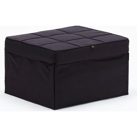 Pouf poltrona letto pieghevole in tessuto Sweet Relax - Nero