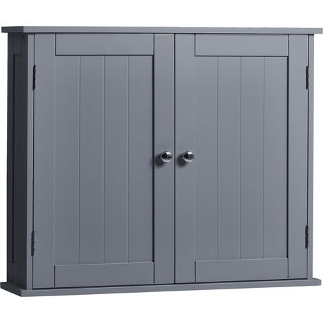 Priano 2 Door Bathroom Cabinet Wall Mounted Cabinet, Grey