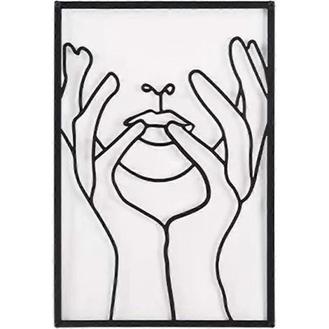 1 pièce Décoration murale en métal épais, silhouette simple de corps féminin, sculpture murale abstraite à suspendre pour la maison (1/5)