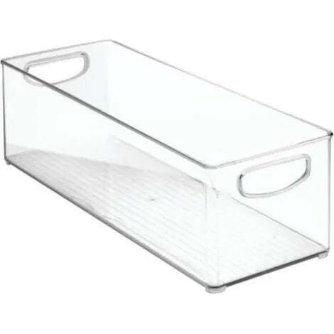 Boîte de rangement pour placard/cuisine, bac de réfrigérateur extra-large en plastique, boîte longue, transparente, 41 cm x 15 cm x 12,5 cm (1/3)