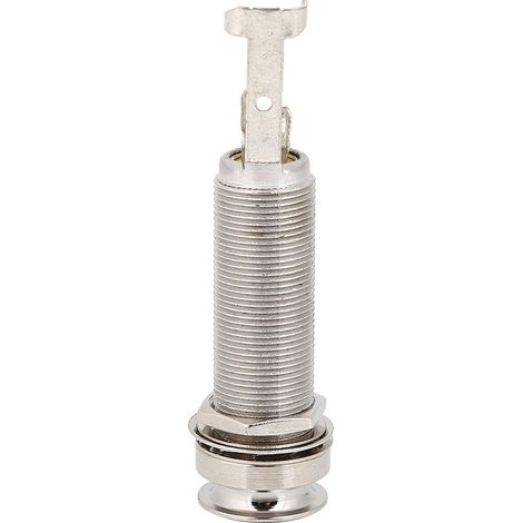 Jack 6,35mm Cylindre Fileté Long Sortie Audio pour Guitare Électrique Basse – Argent (1/5)