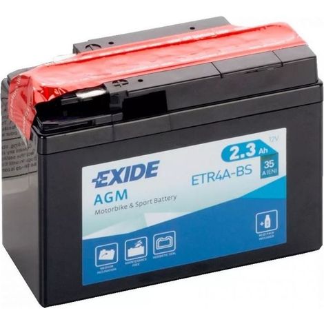 Batterie moto Exide ETR4A-BS YTR4A-BS 12v 2.3ah 35A (1/2)