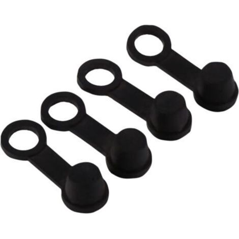 Vier schwarze Entlüftungsstopfen aus Gummi mit Staubschutz - 8 mm - geeignet für Motorräder und Autos, langlebig und praktisch. (1/5)