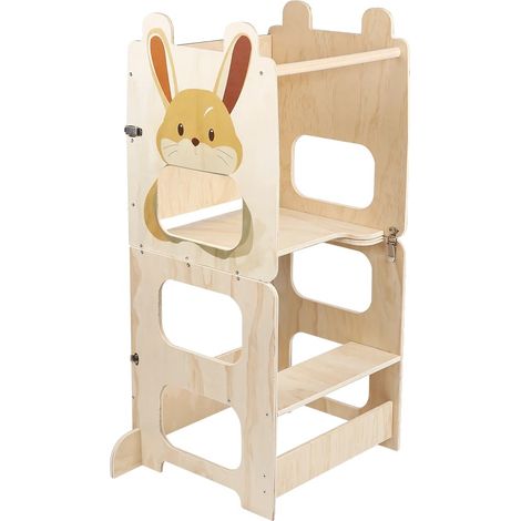 Tour d'Observation, Transformable en Table et Chaises, Réglable pour l'Apprentissage, Lapin (1/2)