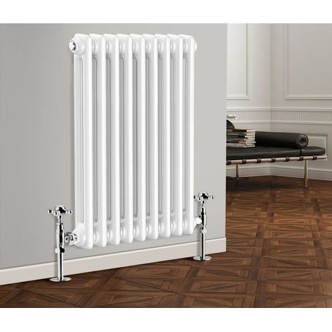 Traditional Radiator Cast Iron Style Radiator 2 Column White 600 x 425mm (1/5)
