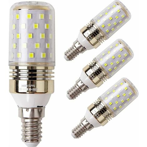 LED Ampoule de maïs E14 12W Candélabre ampoules 100W équivalent, 1100LM, Blanc Froid 6000K ampoules LED Lustre décoratifs, non dimmable (4 PACK) [Classe énergétique A++] (1/4)