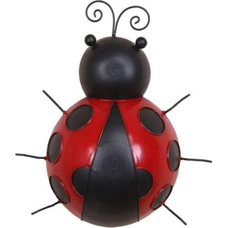 Lot de 3 coccinelles en fer, à suspendre pour décoration intérieure ou extérieure.