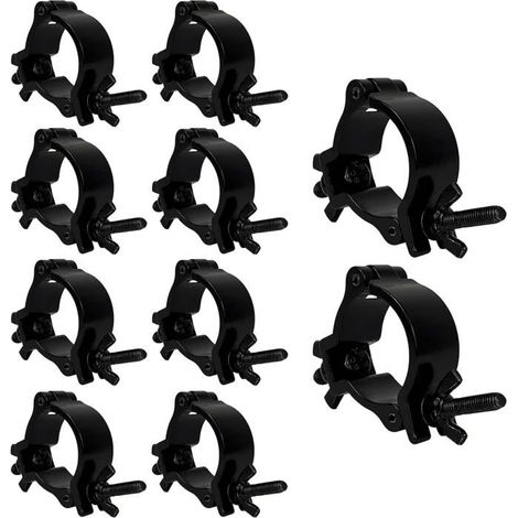 Crochets de fixation pour treillis - Lot de 10 - Alliage d'aluminium - Charge maximale : 100 kg - Éclairage scénique (1/5)