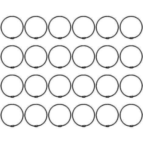 24 anneaux de suspension circulaires en métal pour rideaux (1/4)